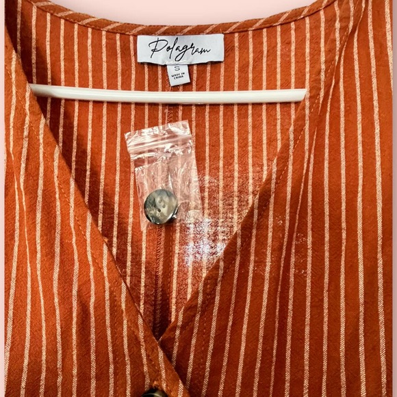 Polagram burnt orange striped jumper size small - Picture 4 of 5